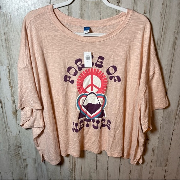 Old Navy Size 3X Light Pink FORCE OF NATURE Graphic Short Sleeve Womens Top NWT! - Picture 8 of 15
